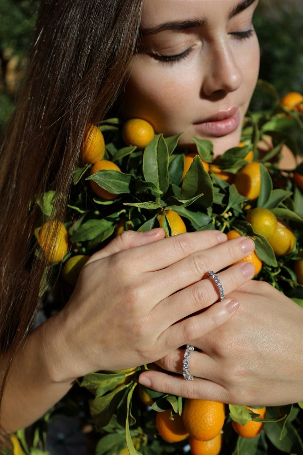 Editorial portrait with diamond ring