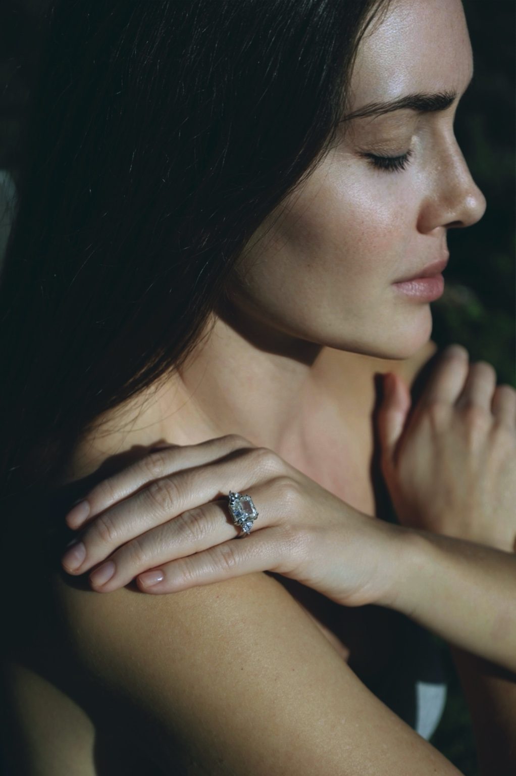 Emerald cut diamond ring