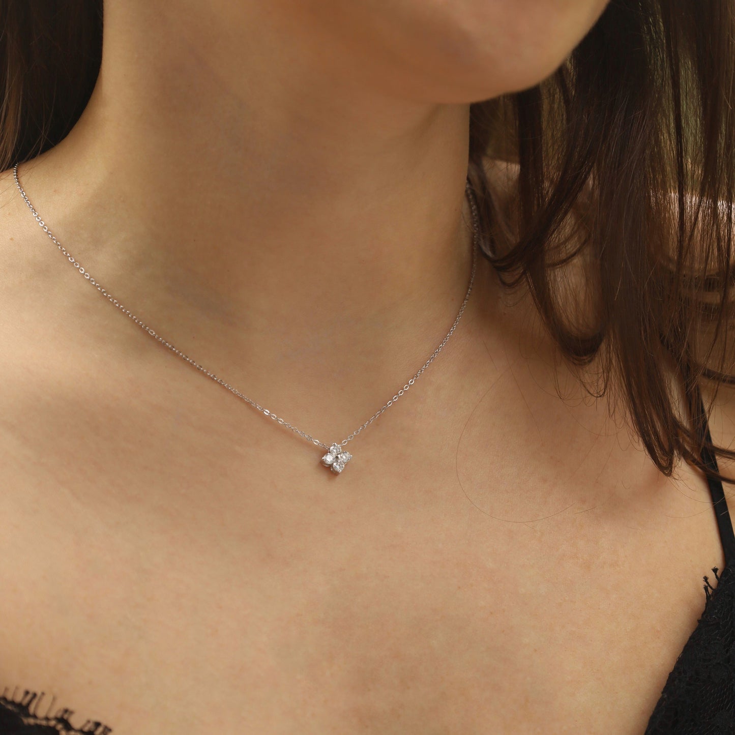 Moissanite Cluster Pendant