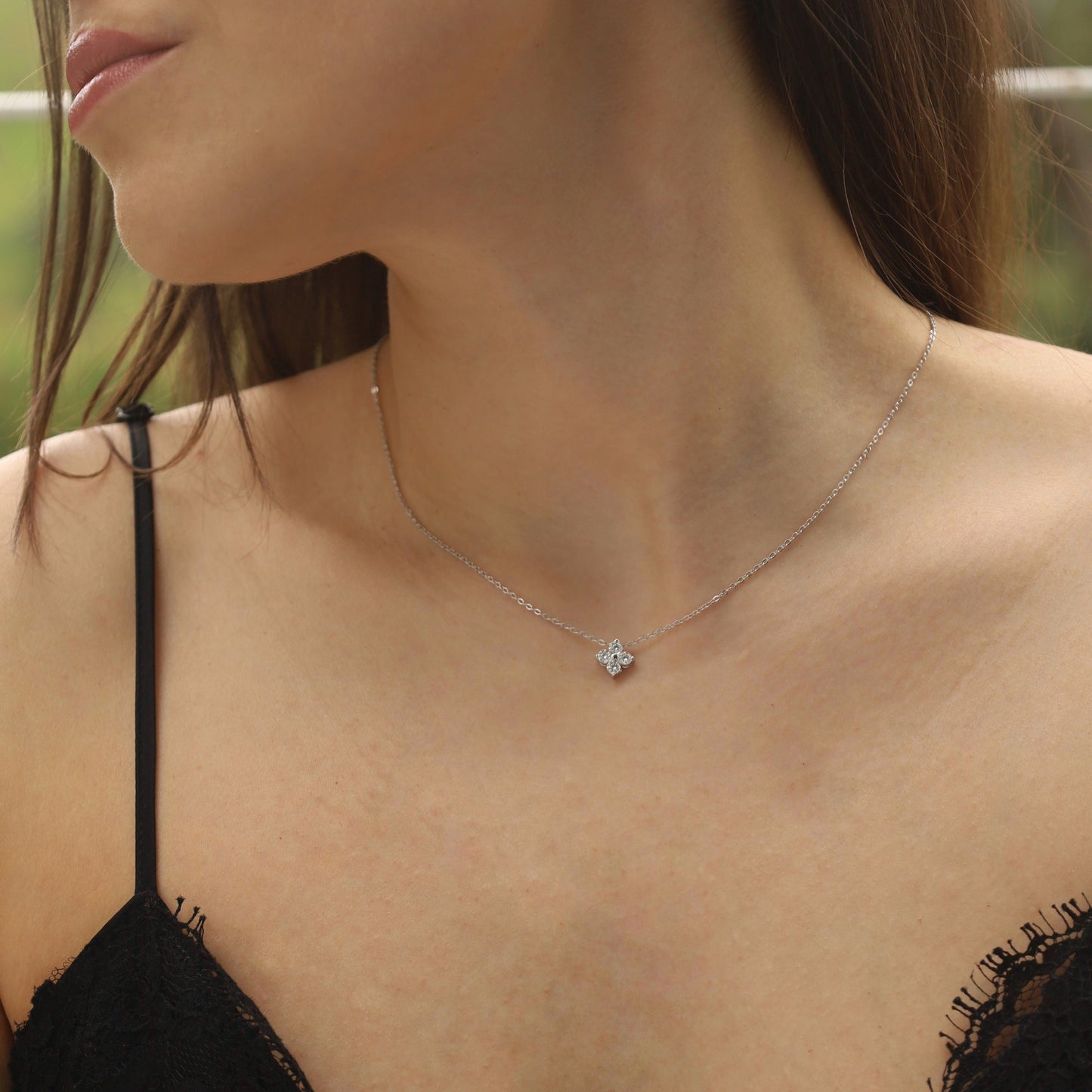 Moissanite Cluster Pendant